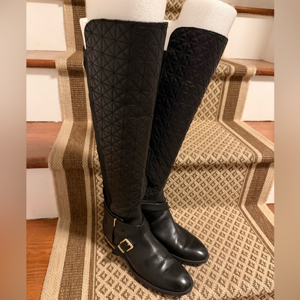 Vince Camuto Black Quilted Over the Knee Boots